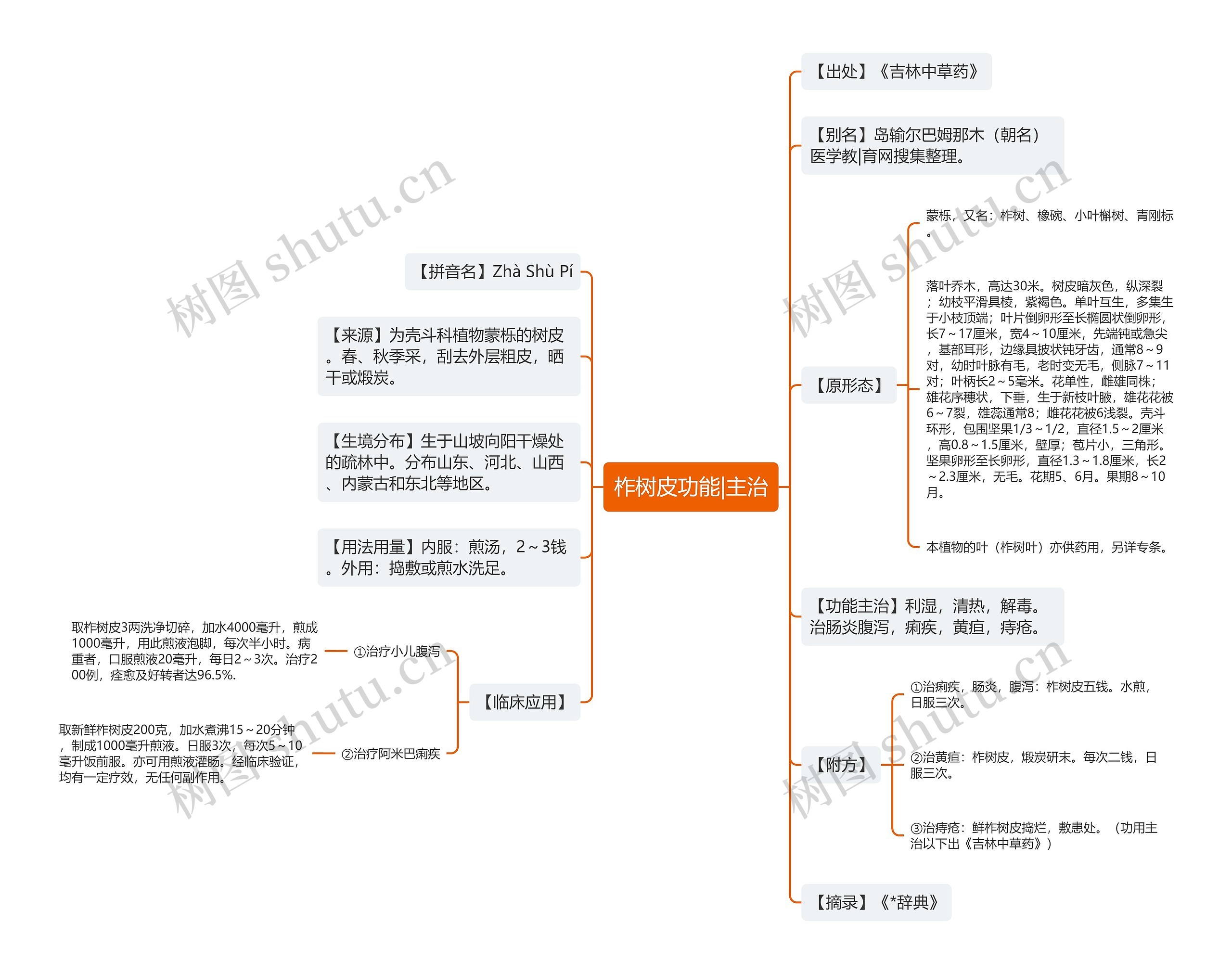 柞树皮功能|主治 柞树皮功能|主治