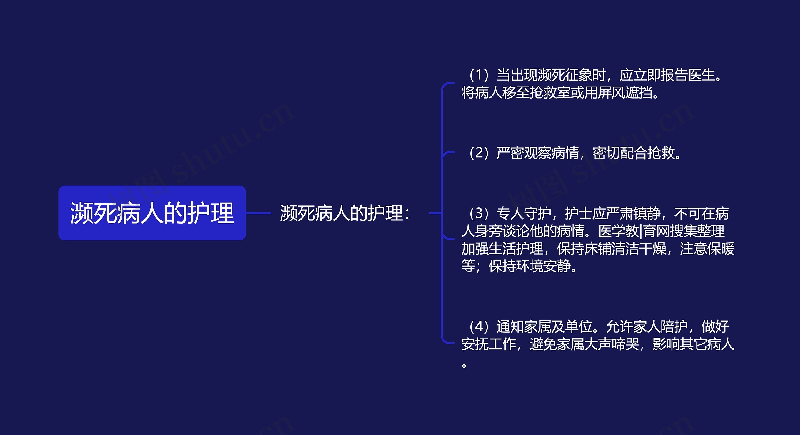 濒死病人的护理思维导图