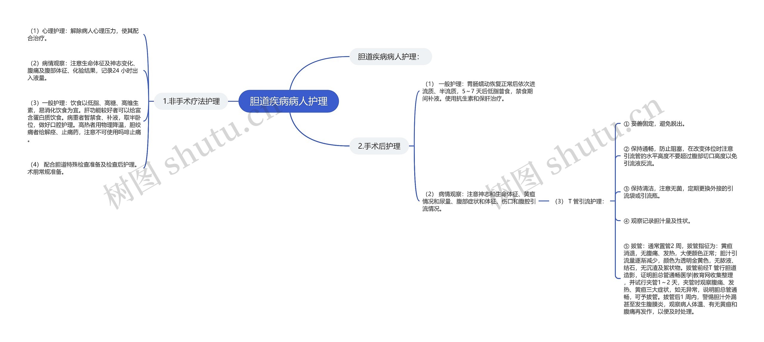 胆道疾病病人护理思维导图