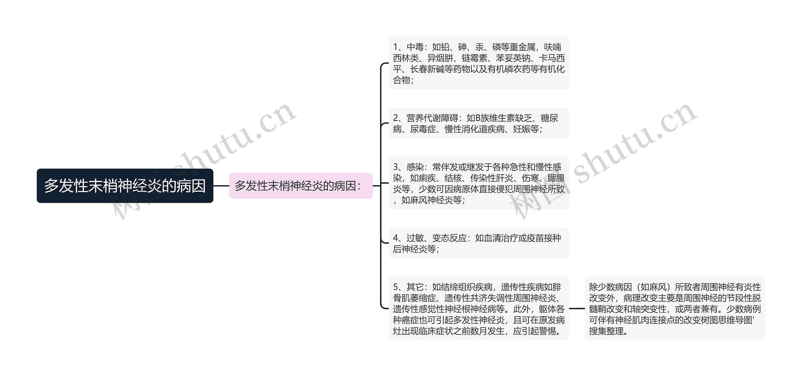 多发性末梢神经炎的病因思维导图