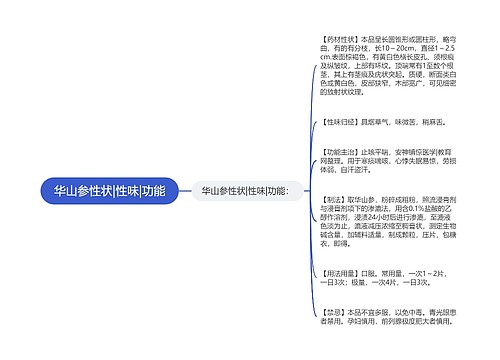 华山参性状|性味|功能