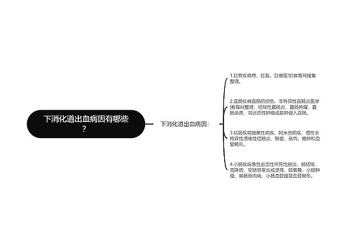 下消化道出血病因有哪些？