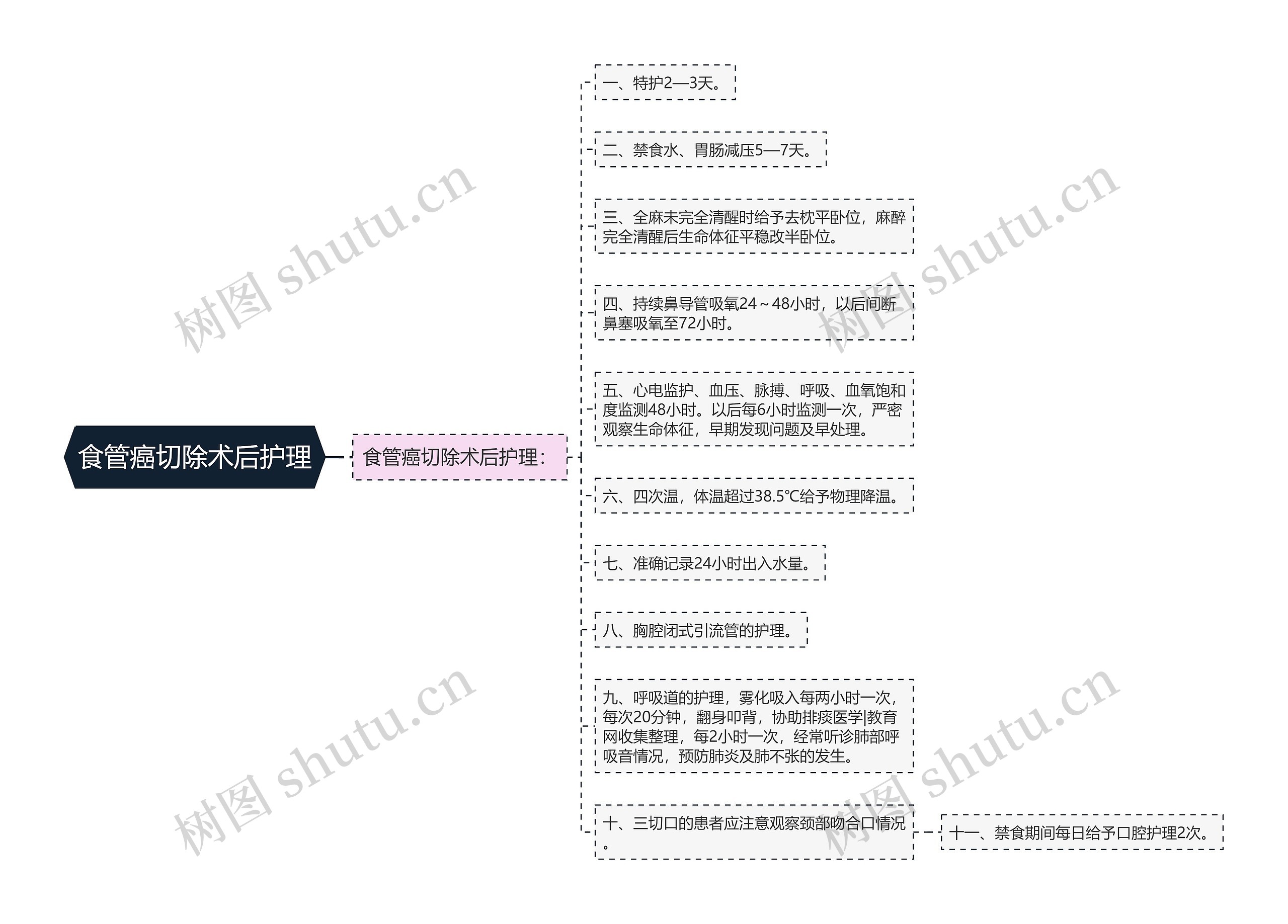 食管癌切除术后护理思维导图