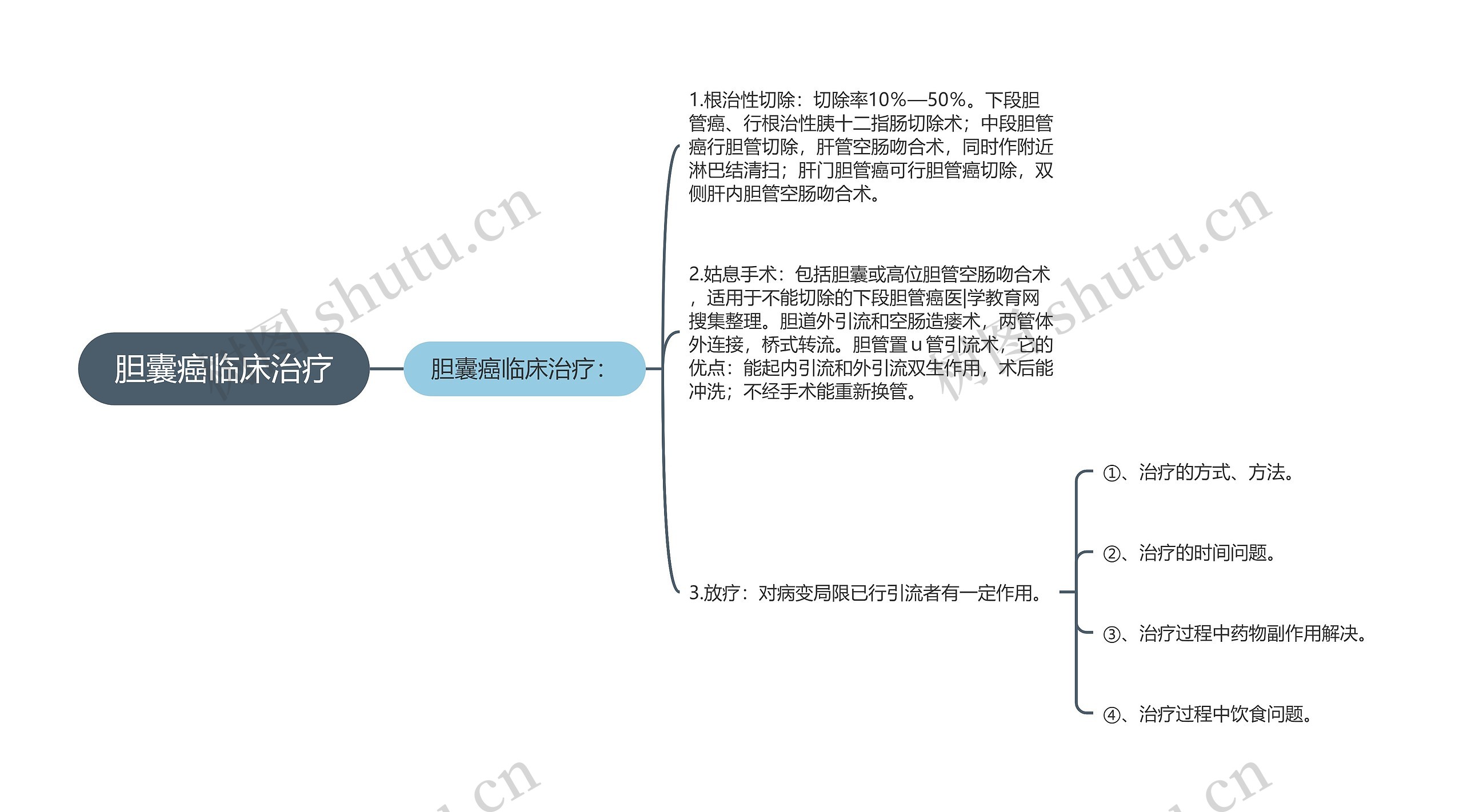 胆囊癌临床治疗思维导图