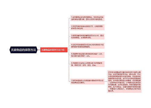 无菌物品的保存方法