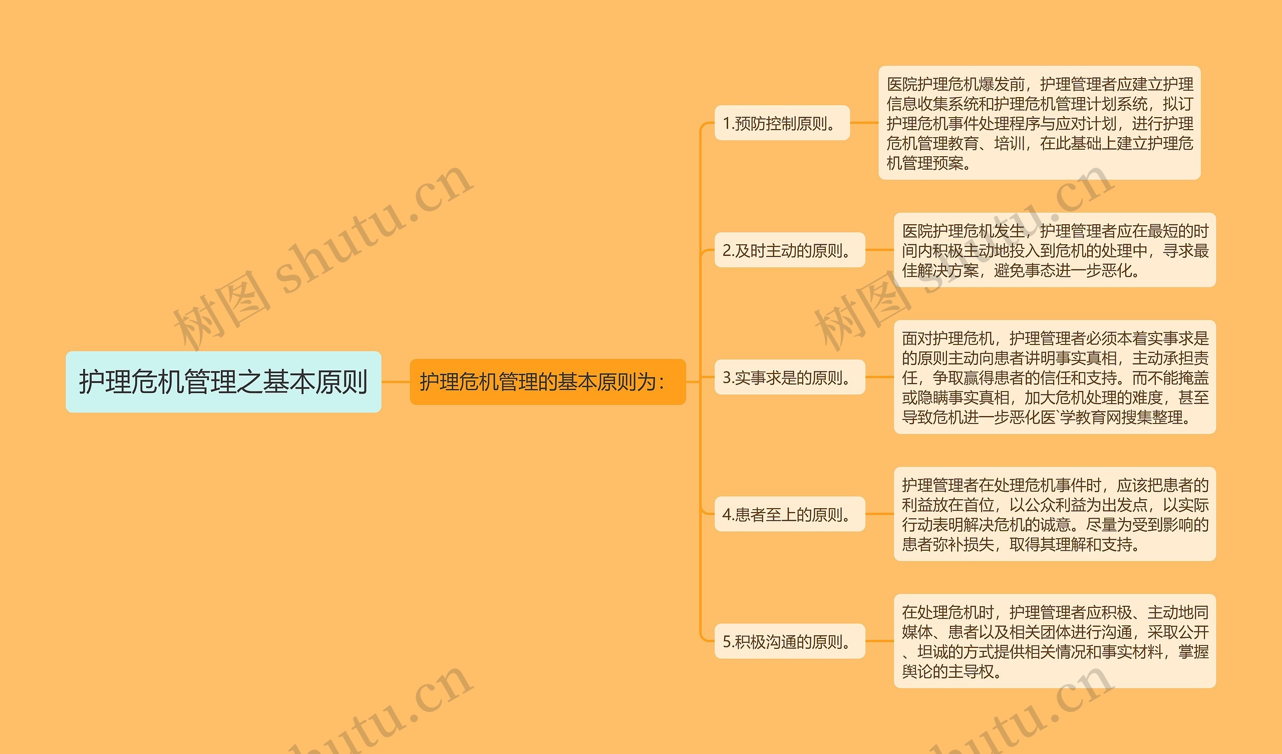 护理危机管理之基本原则思维导图