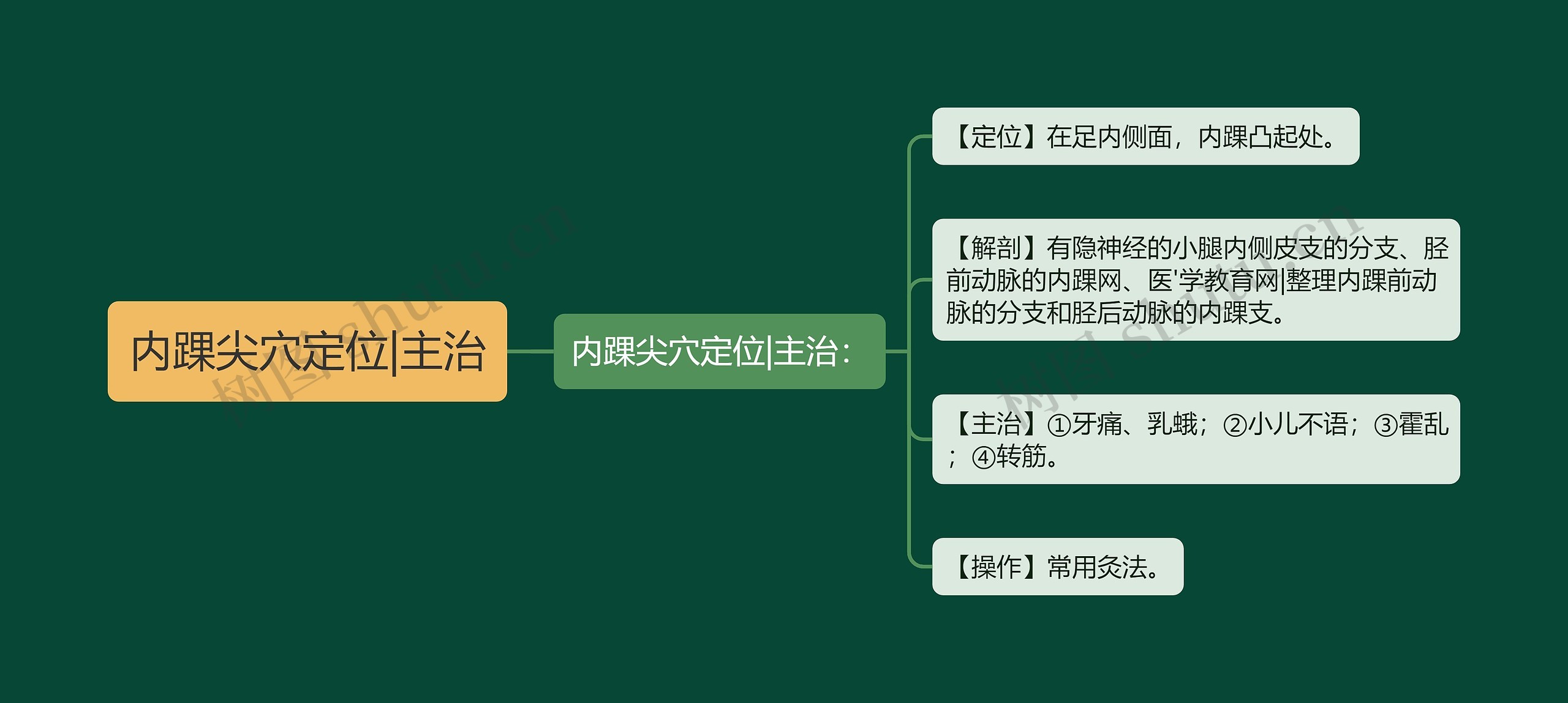 内踝尖穴定位|主治思维导图