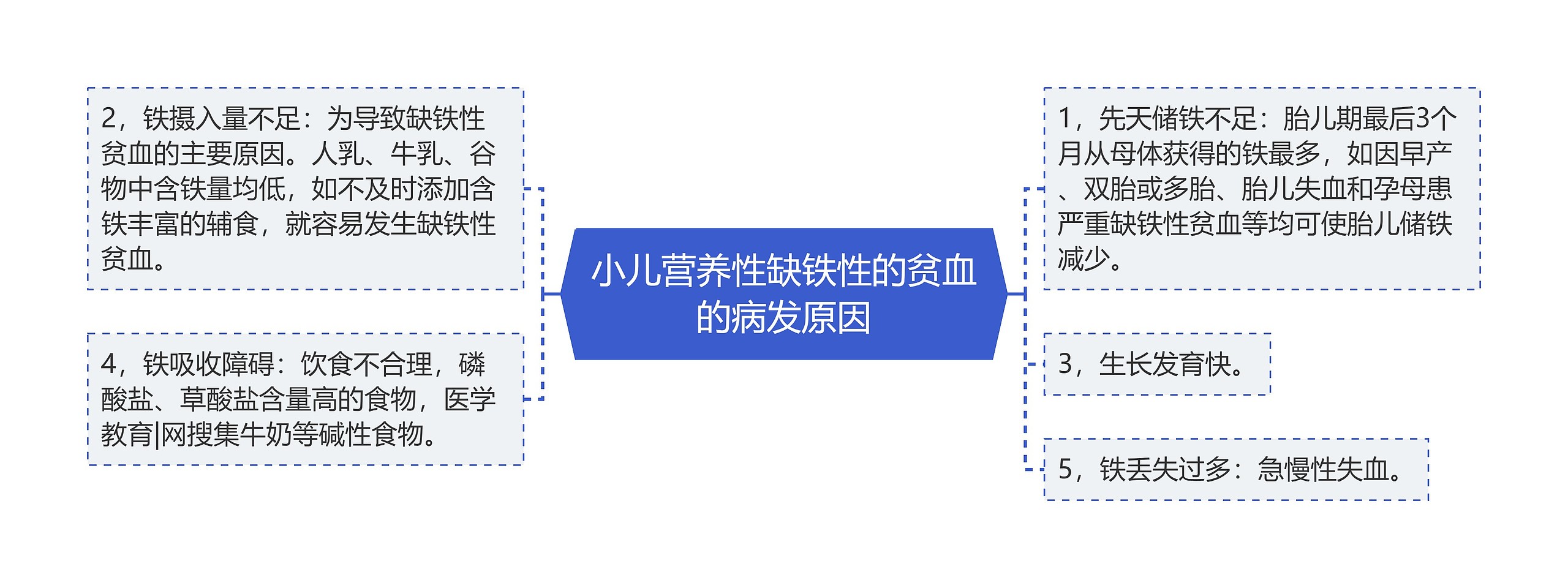 小儿营养性缺铁性的贫血的病发原因思维导图