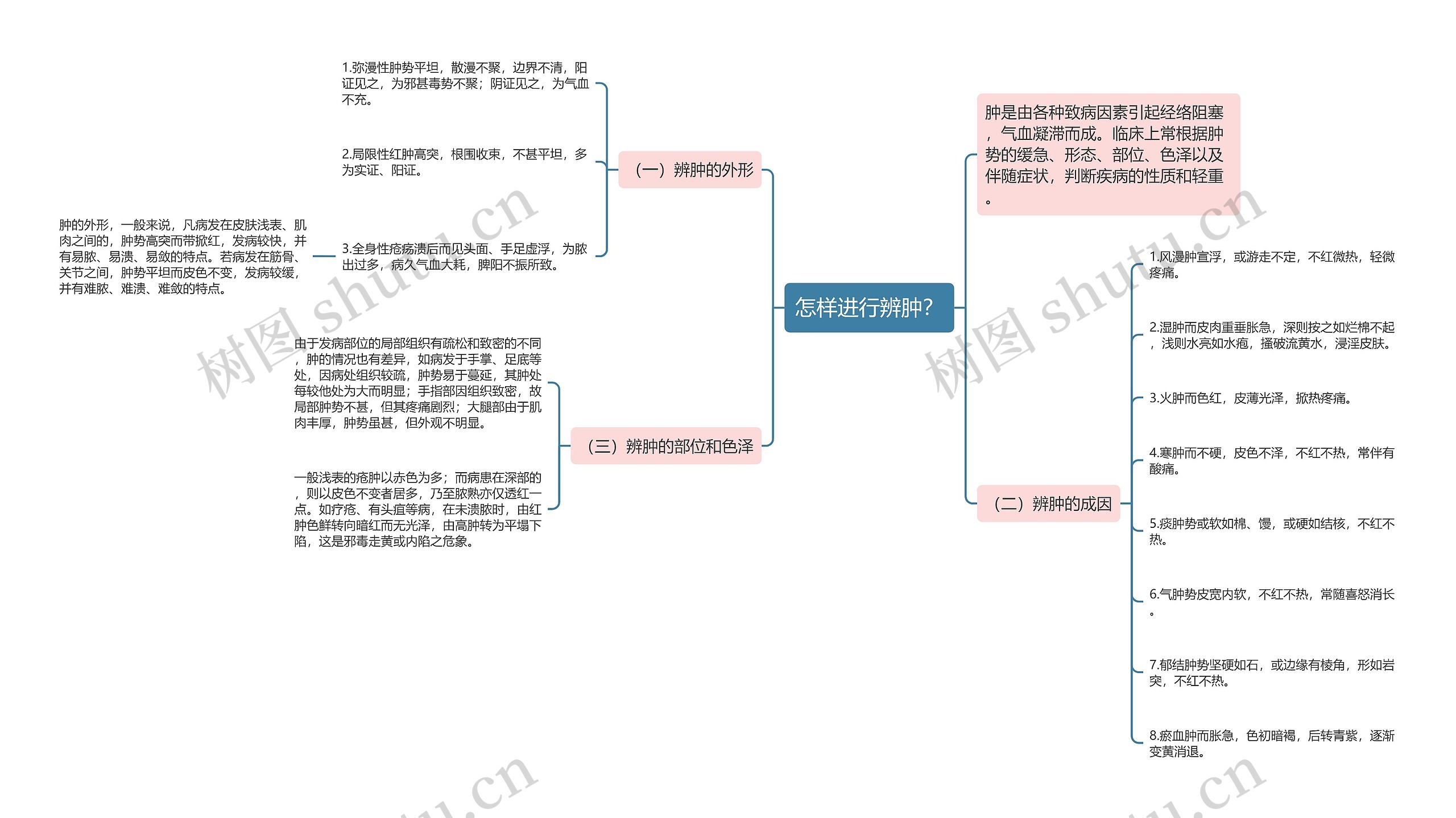 怎样进行辨肿？思维导图