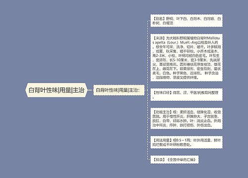 白背叶性味|用量|主治