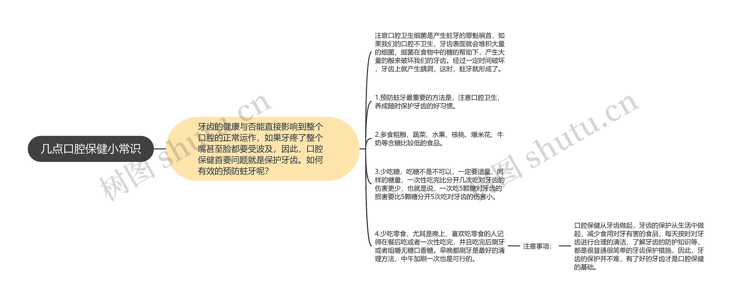 几点口腔保健小常识思维导图