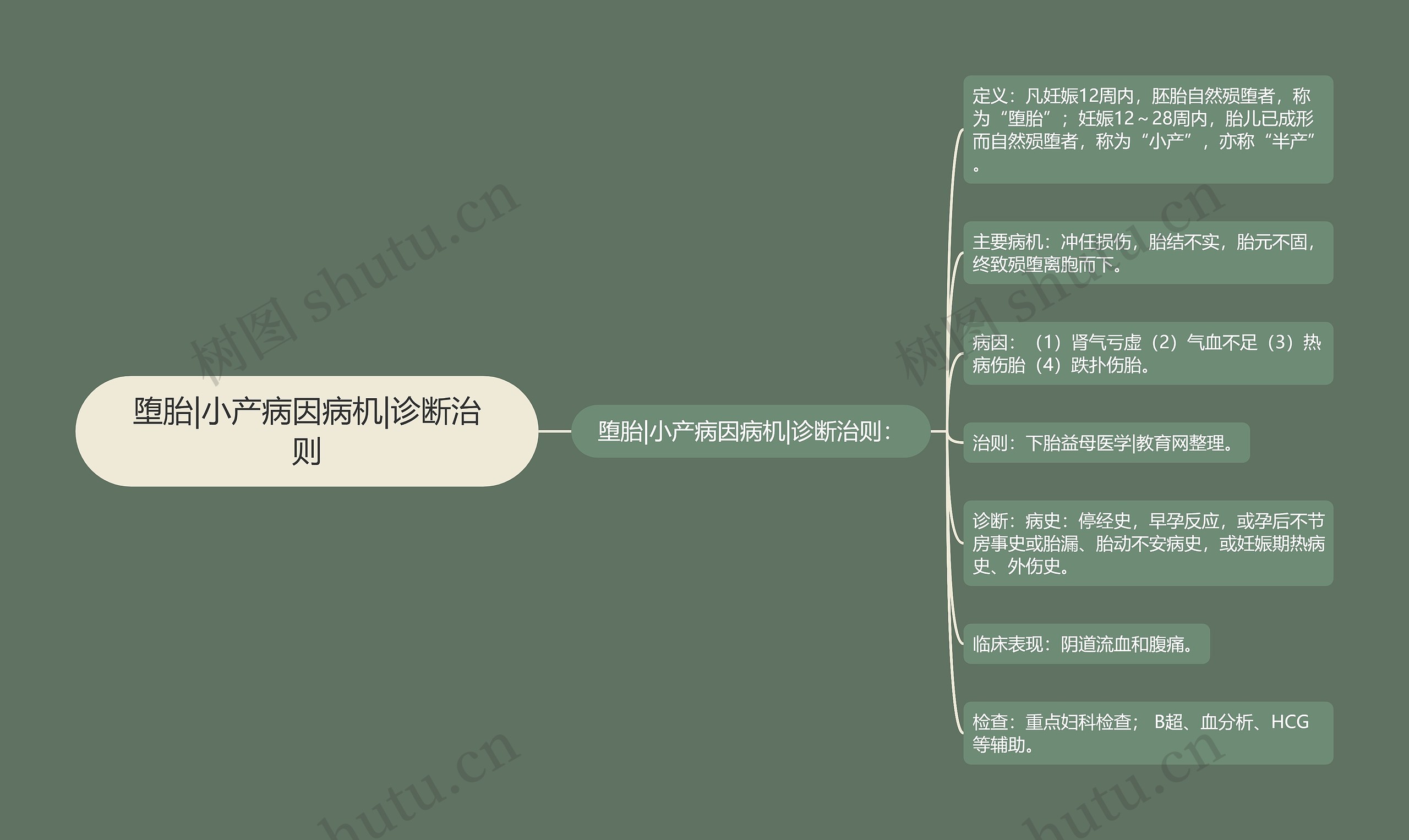 堕胎|小产病因病机|诊断治则思维导图