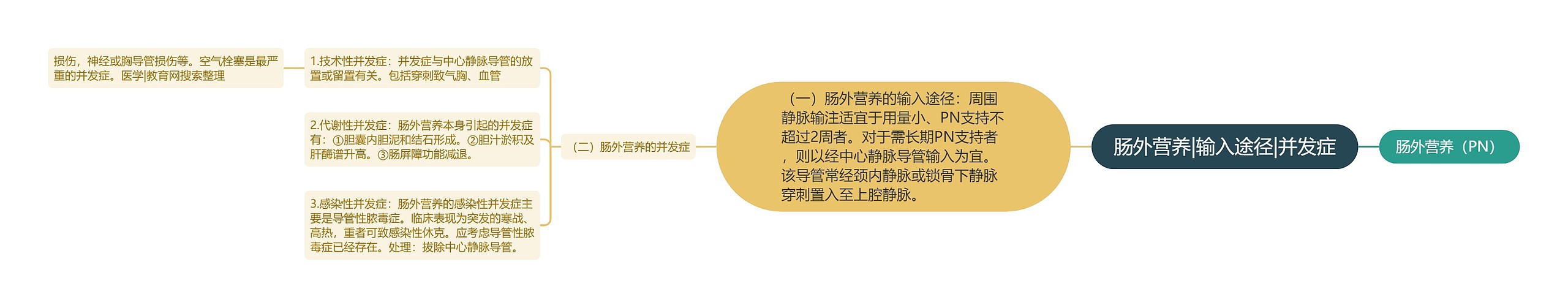 肠外营养|输入途径|并发症 肠外营养|输入途径|并发症