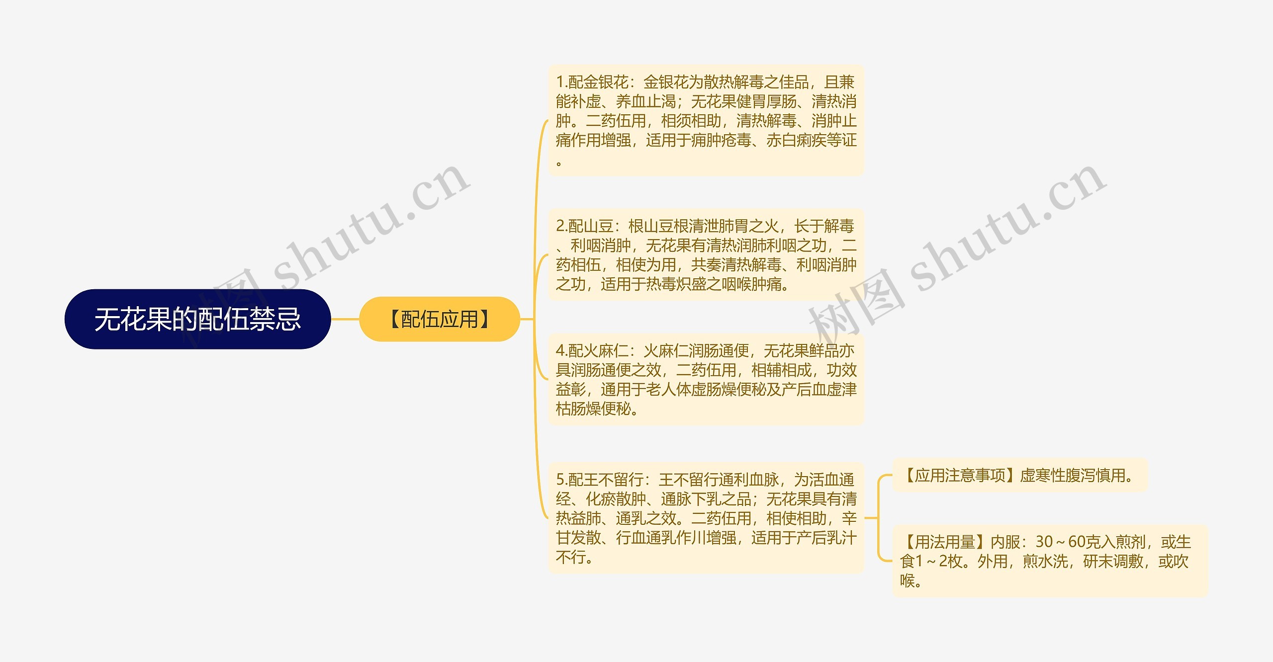 无花果的配伍禁忌思维导图