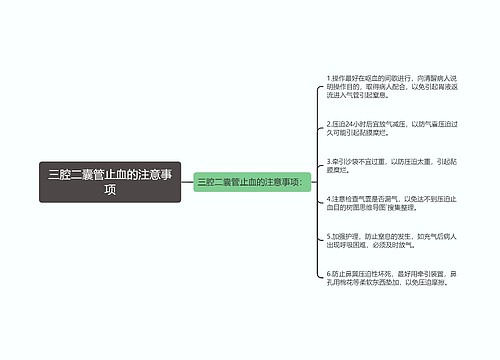 三腔二囊管止血的注意事项