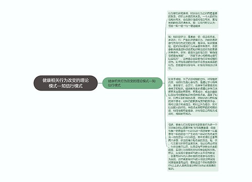 健康相关行为改变的理论模式—知信行模式