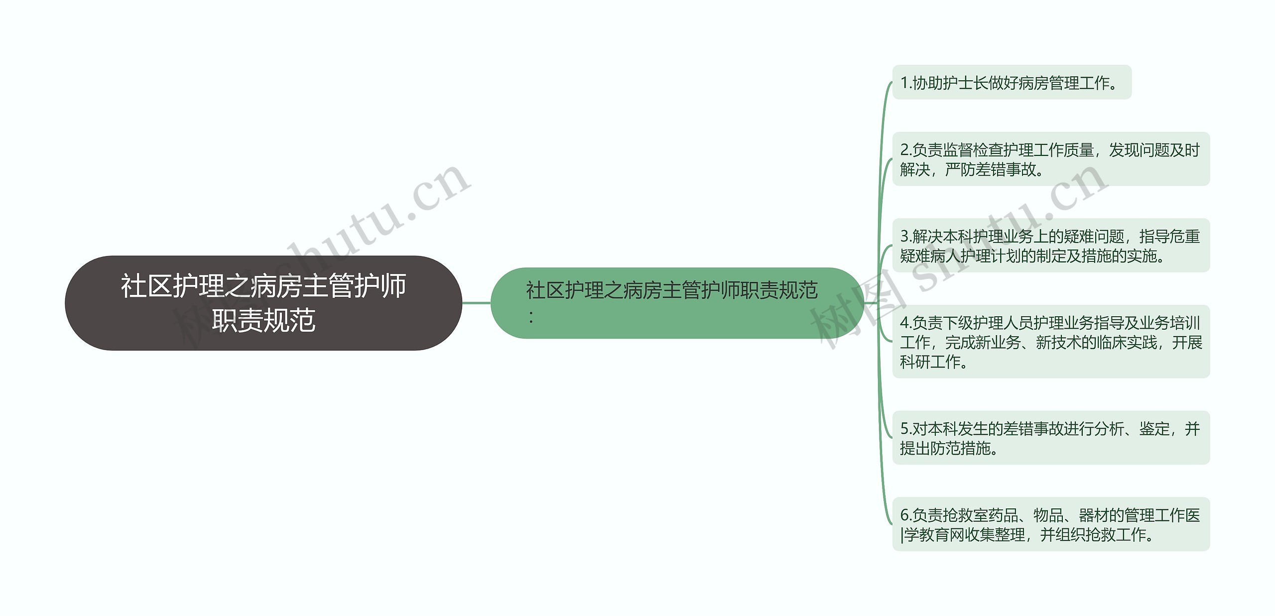 社区护理之病房主管护师职责规范思维导图