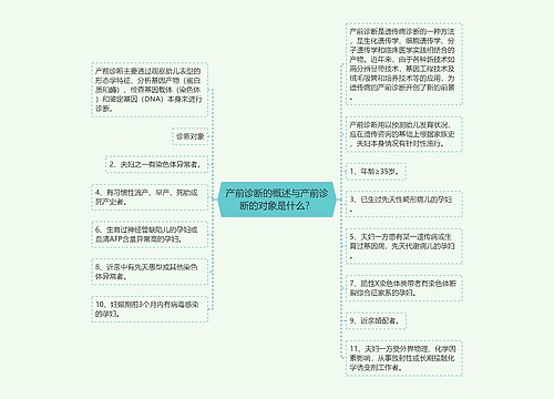 产前诊断的概述与产前诊断的对象是什么？