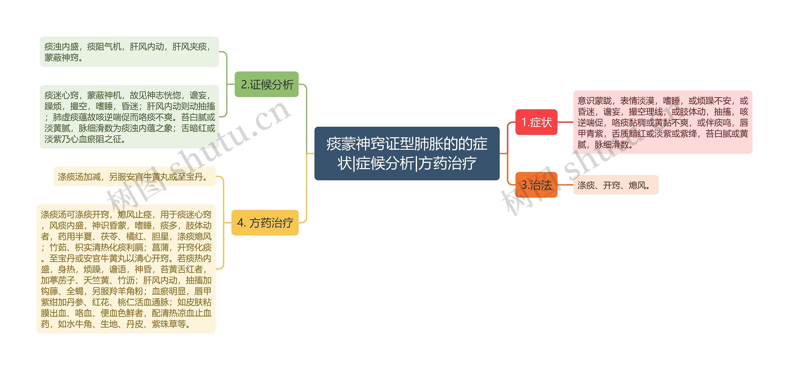 痰蒙神窍证型肺胀的的症状|症候分析|方药治疗思维导图