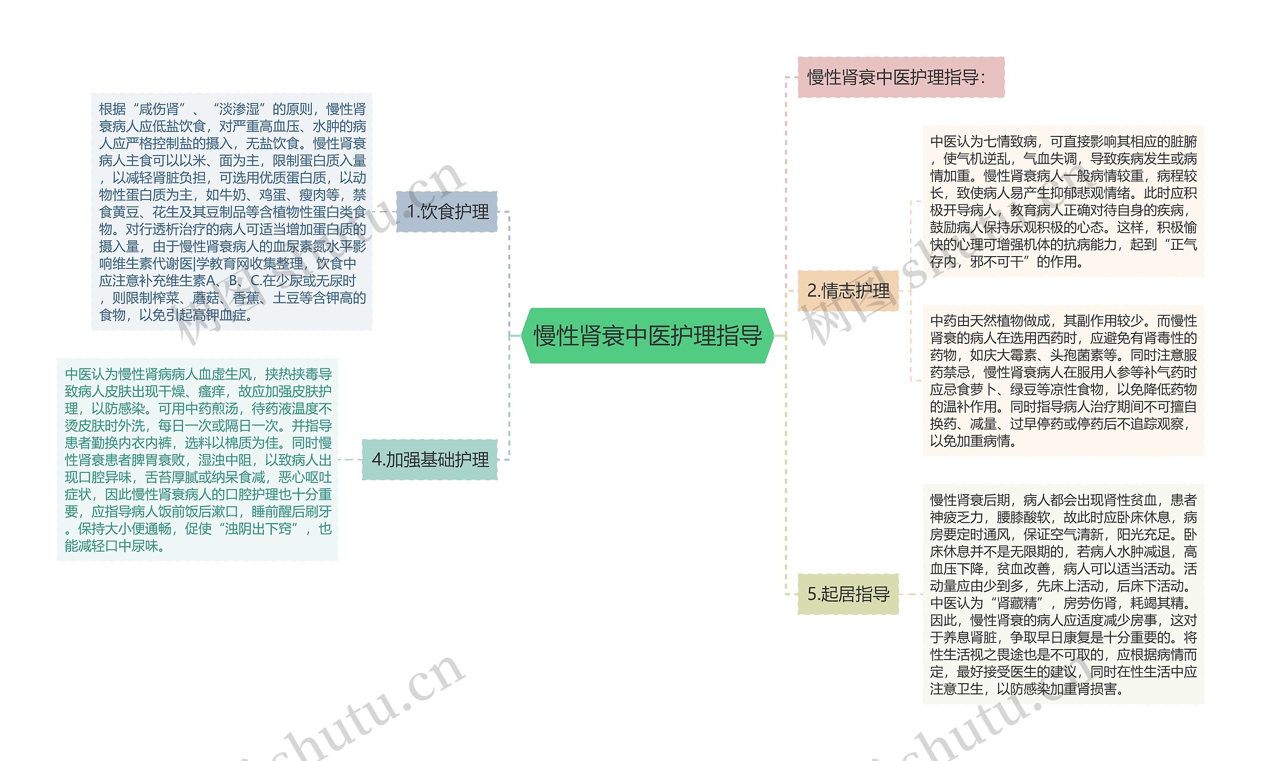 慢性肾衰中医护理指导思维导图