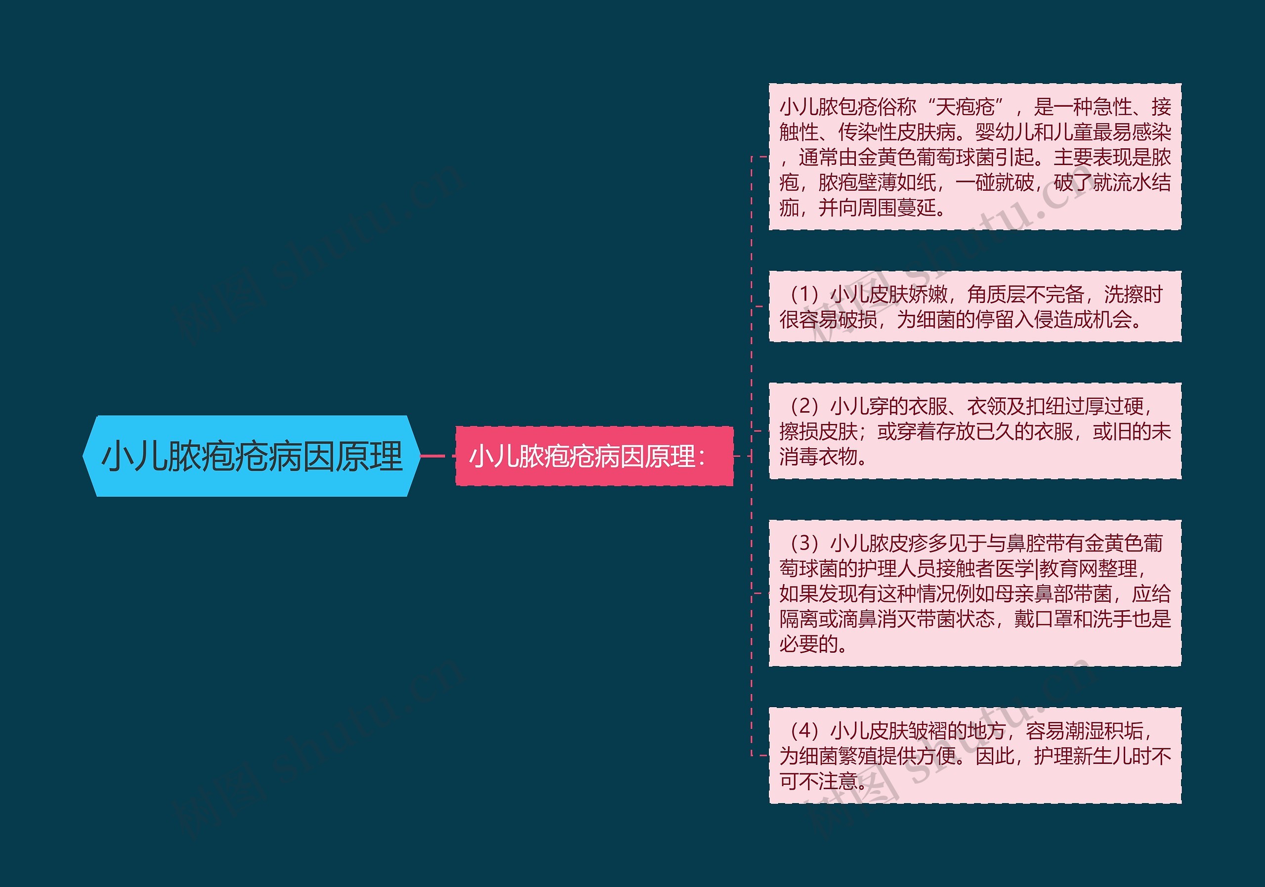 小儿脓疱疮病因原理思维导图