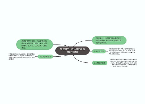 管理学中一般从哪方面选择研究对象