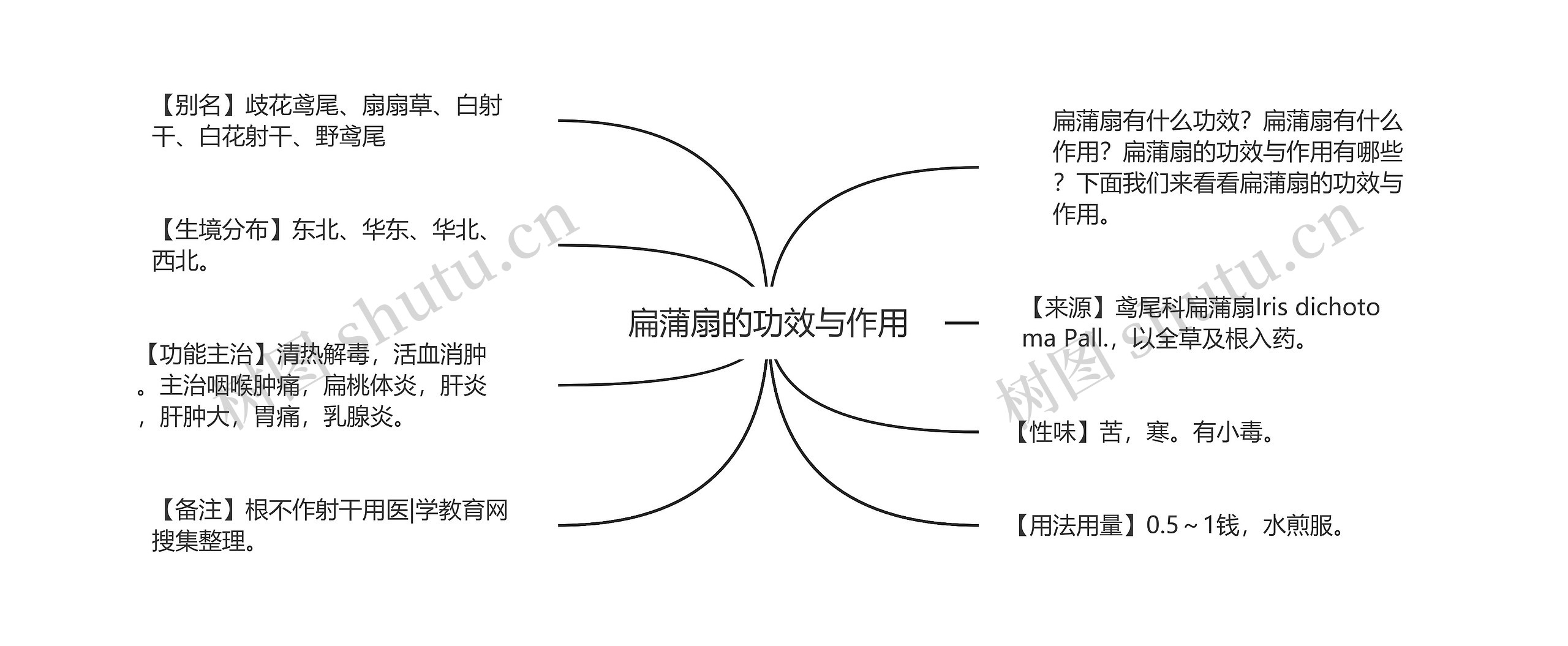 扁蒲扇的功效与作用思维导图