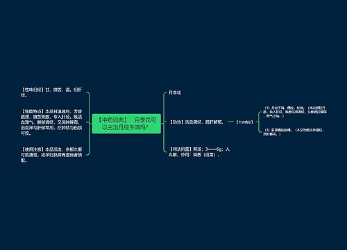 【中药词典】：月季花可以主治月经不调吗？