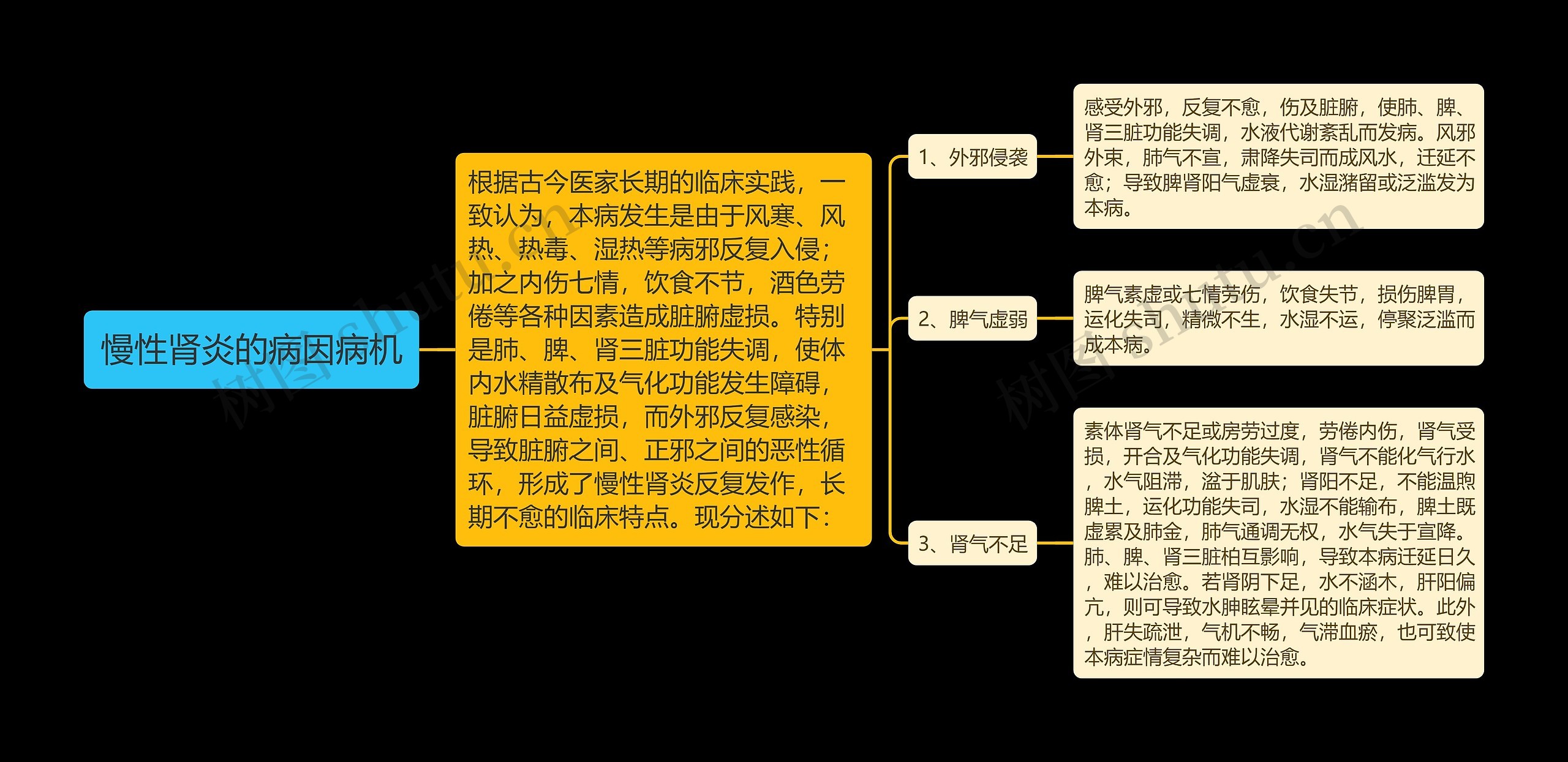 慢性肾炎的病因病机思维导图