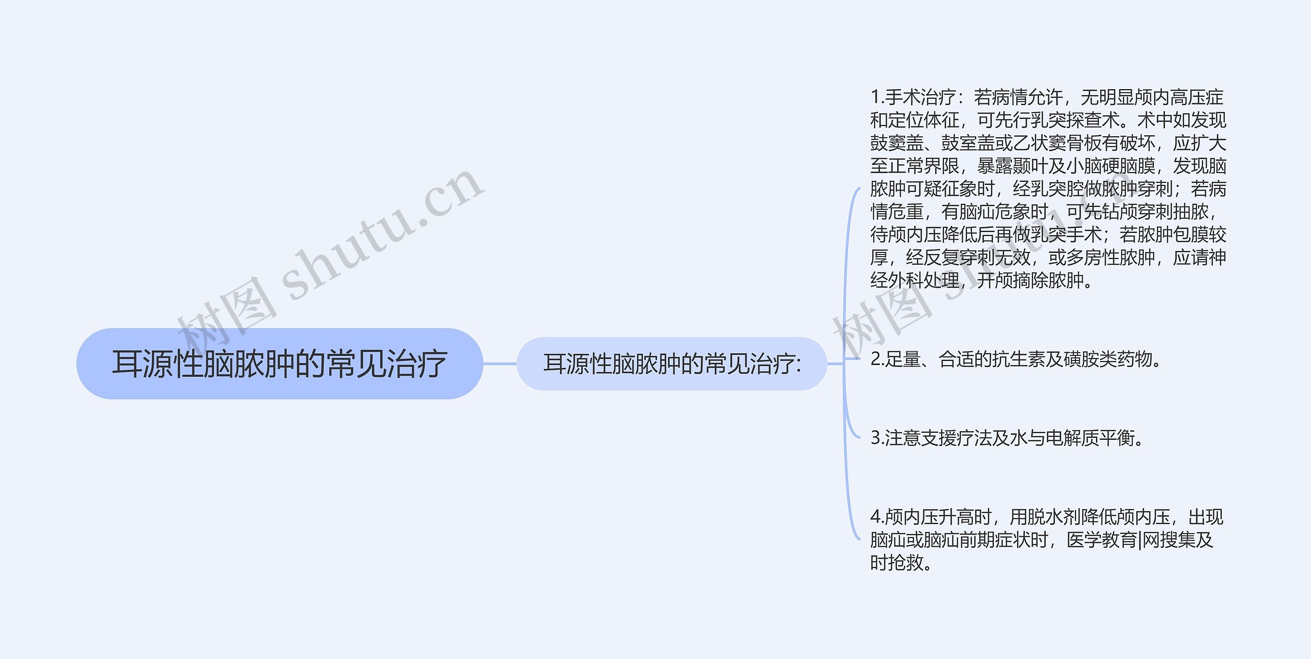 耳源性脑脓肿的常见治疗思维导图