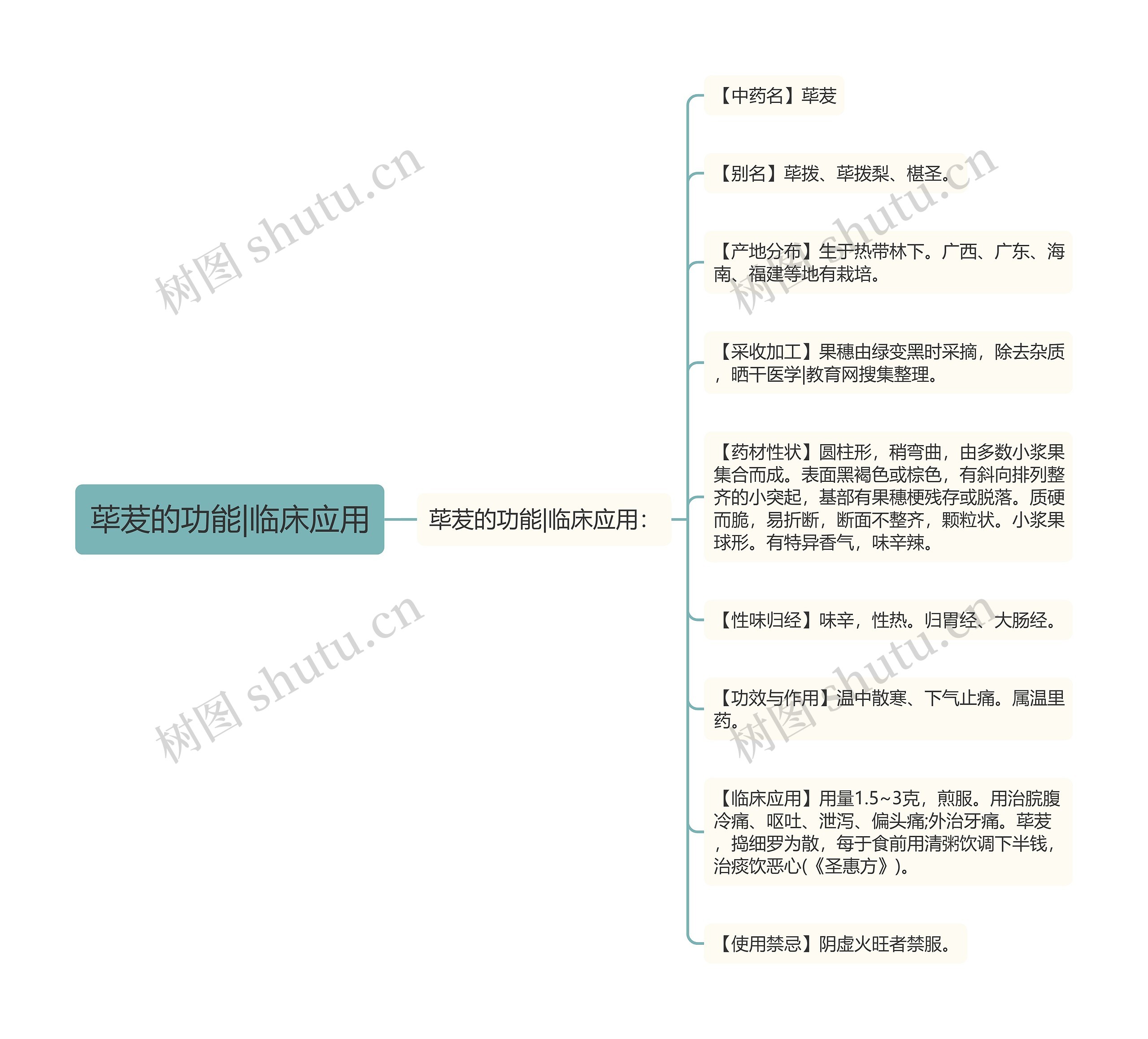 荜茇的功能|临床应用思维导图