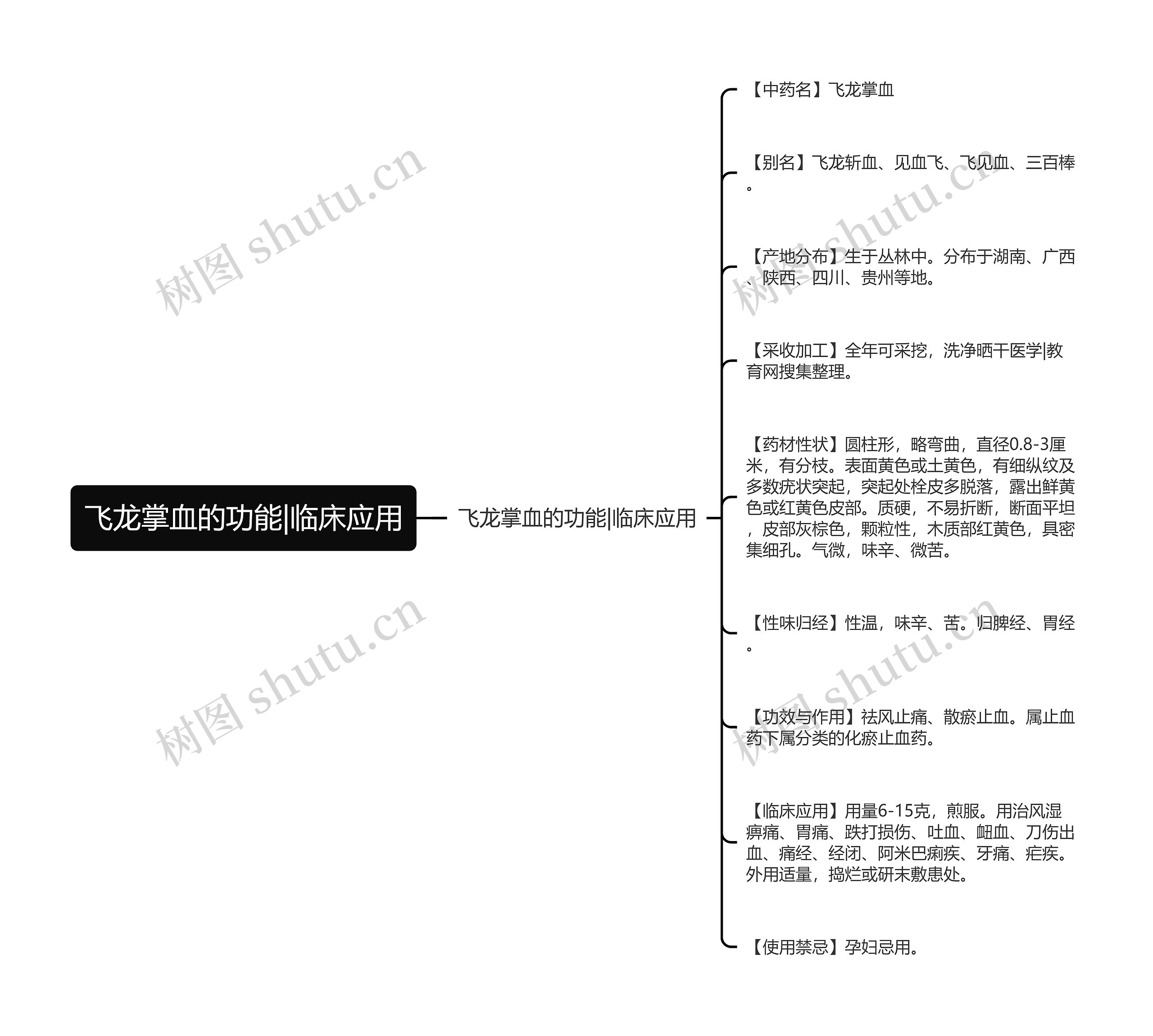 飞龙掌血的功能|临床应用思维导图