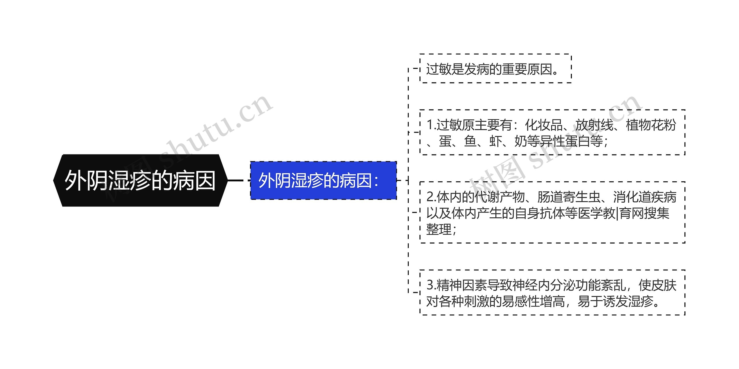 外阴湿疹的病因思维导图