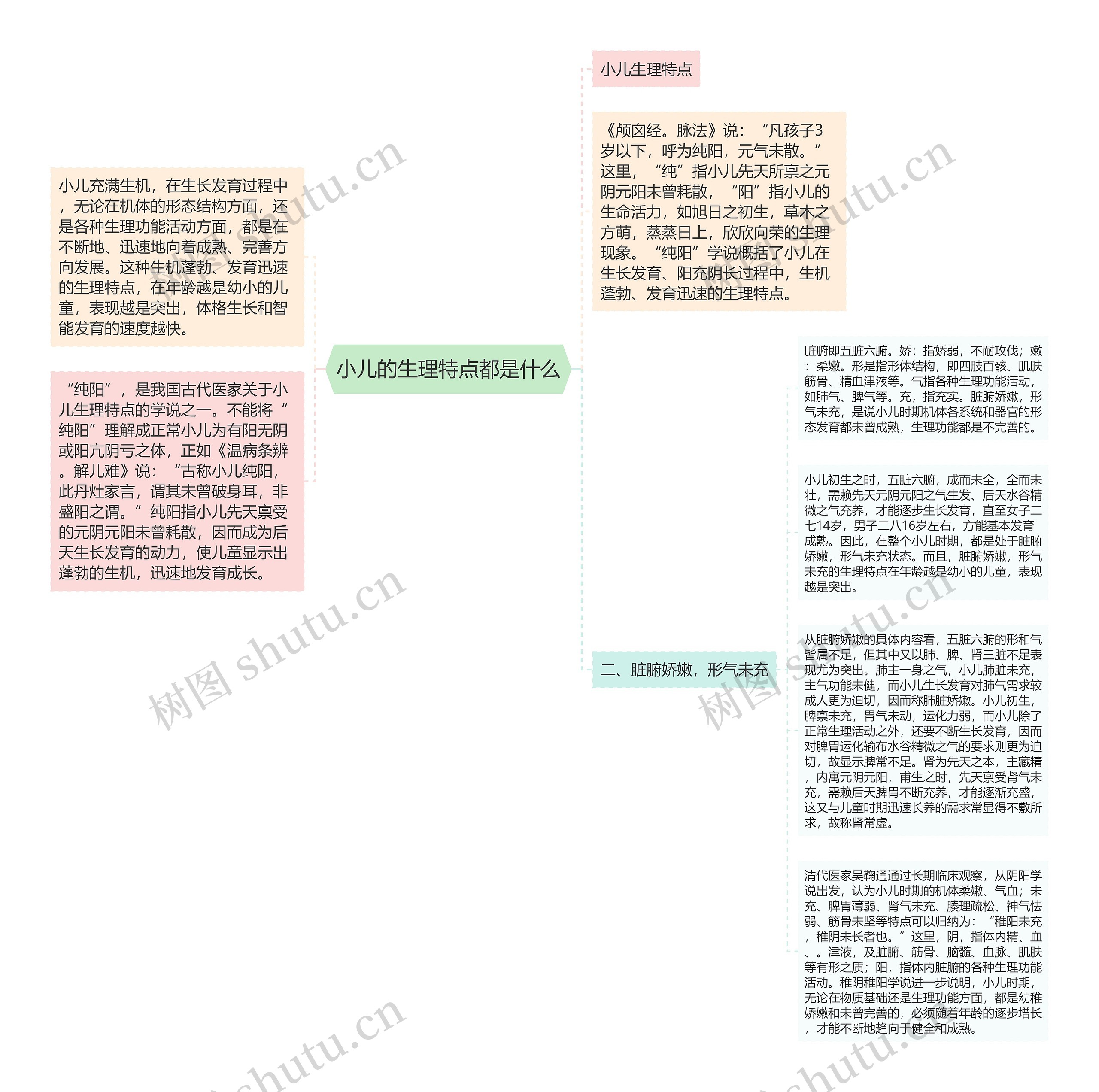 小儿的生理特点都是什么思维导图