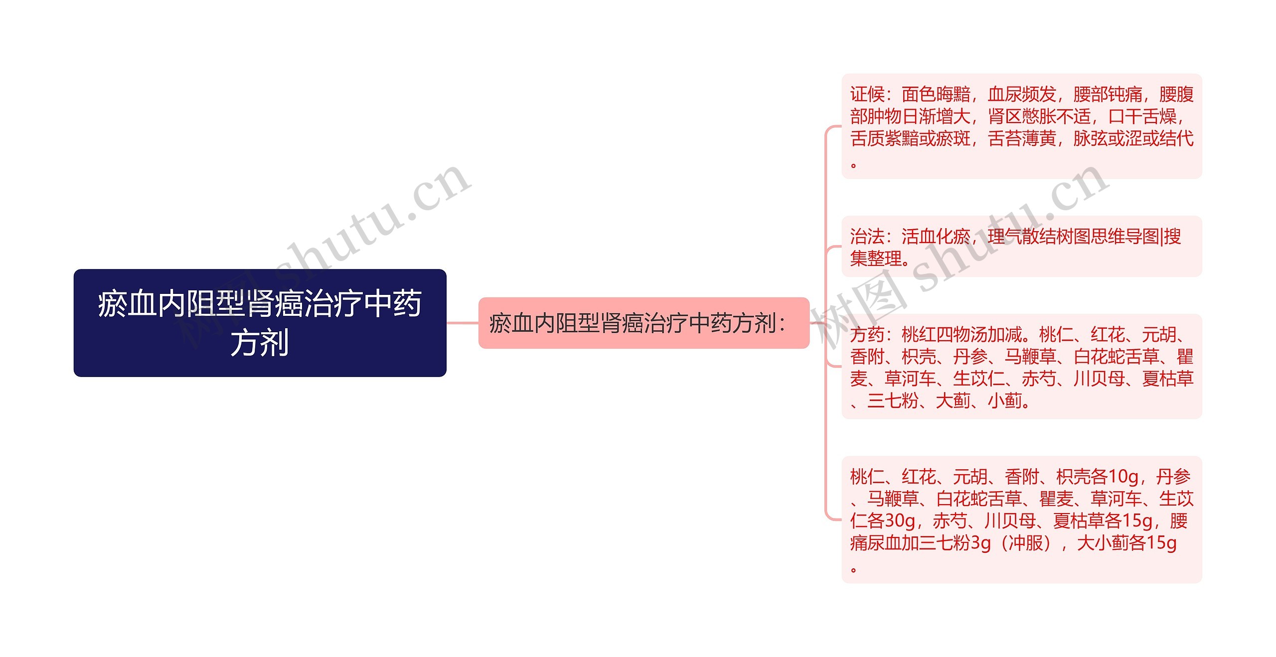 瘀血内阻型肾癌治疗中药方剂思维导图