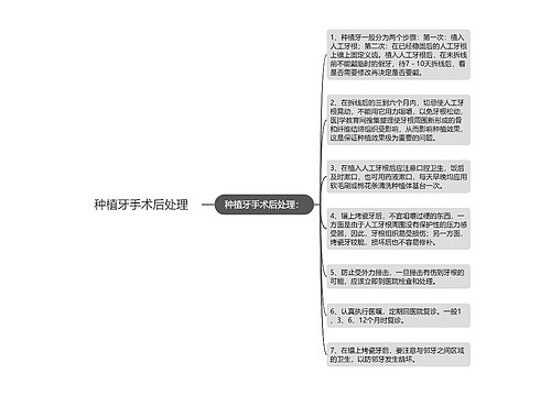 种植牙手术后处理