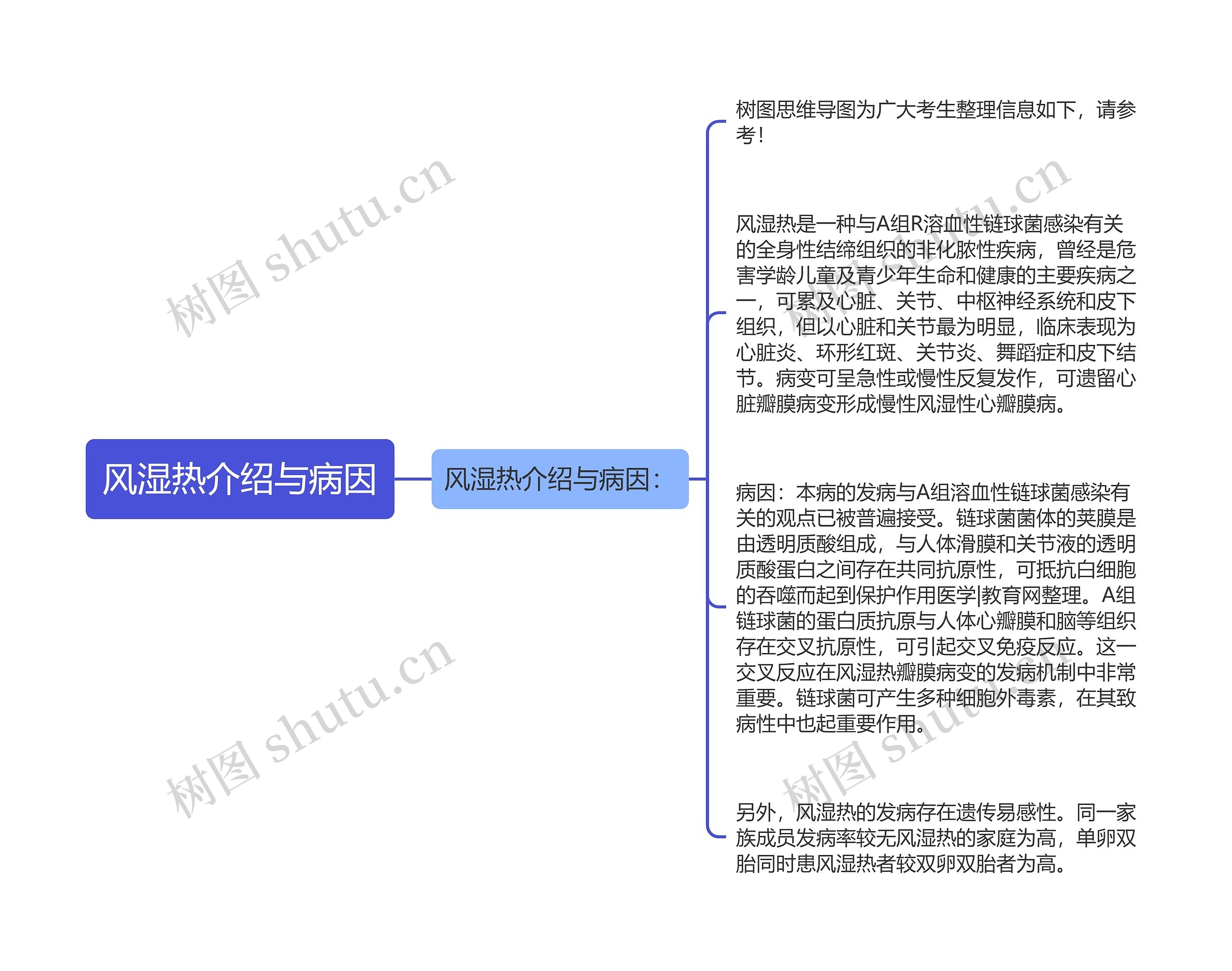 风湿热介绍与病因思维导图