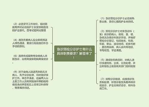 急诊预检分诊护士有什么具体职责要求？解答来了！