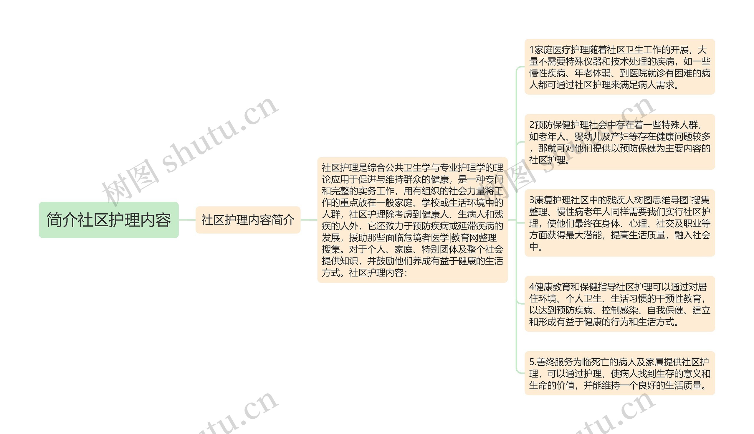 简介社区护理内容思维导图