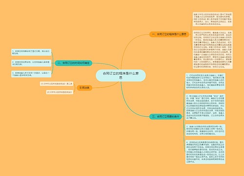 合同订立的程序是什么意思