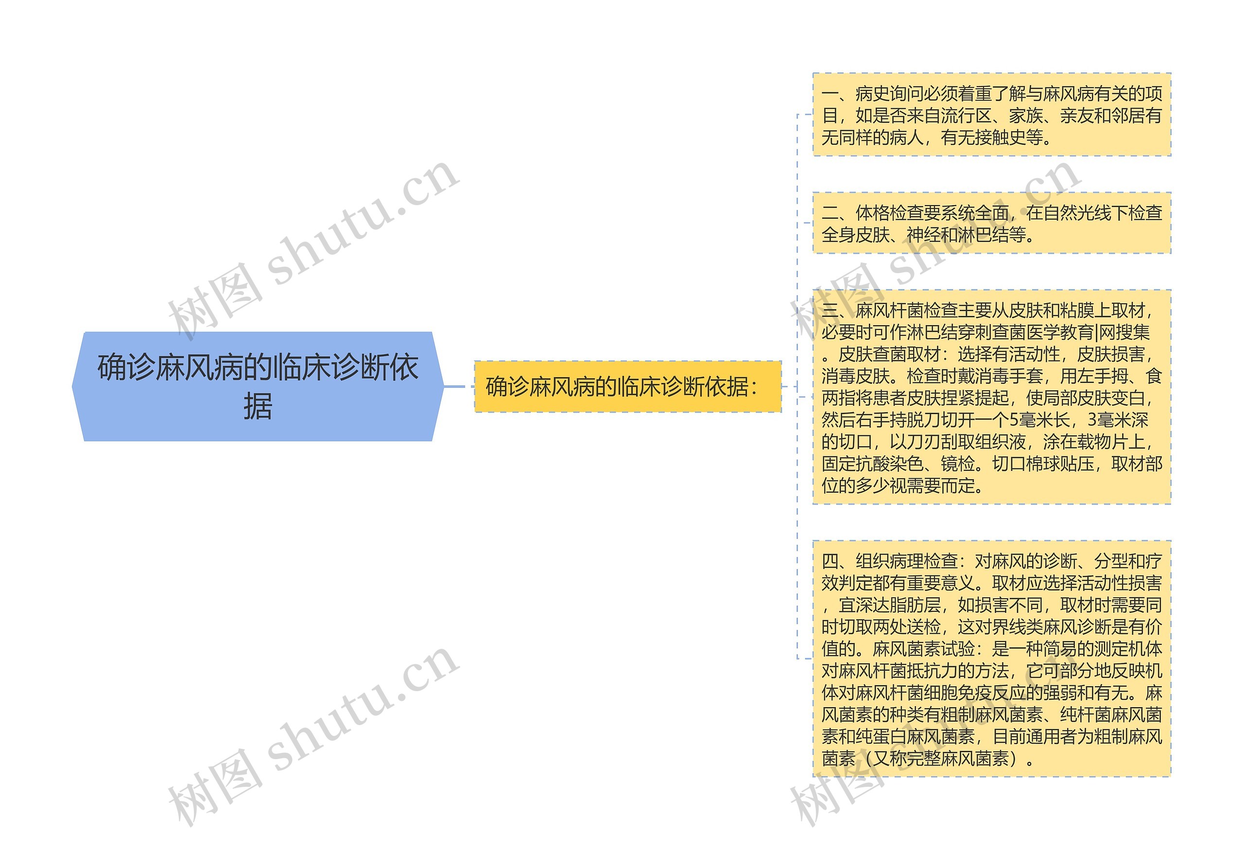 确诊麻风病的临床诊断依据思维导图