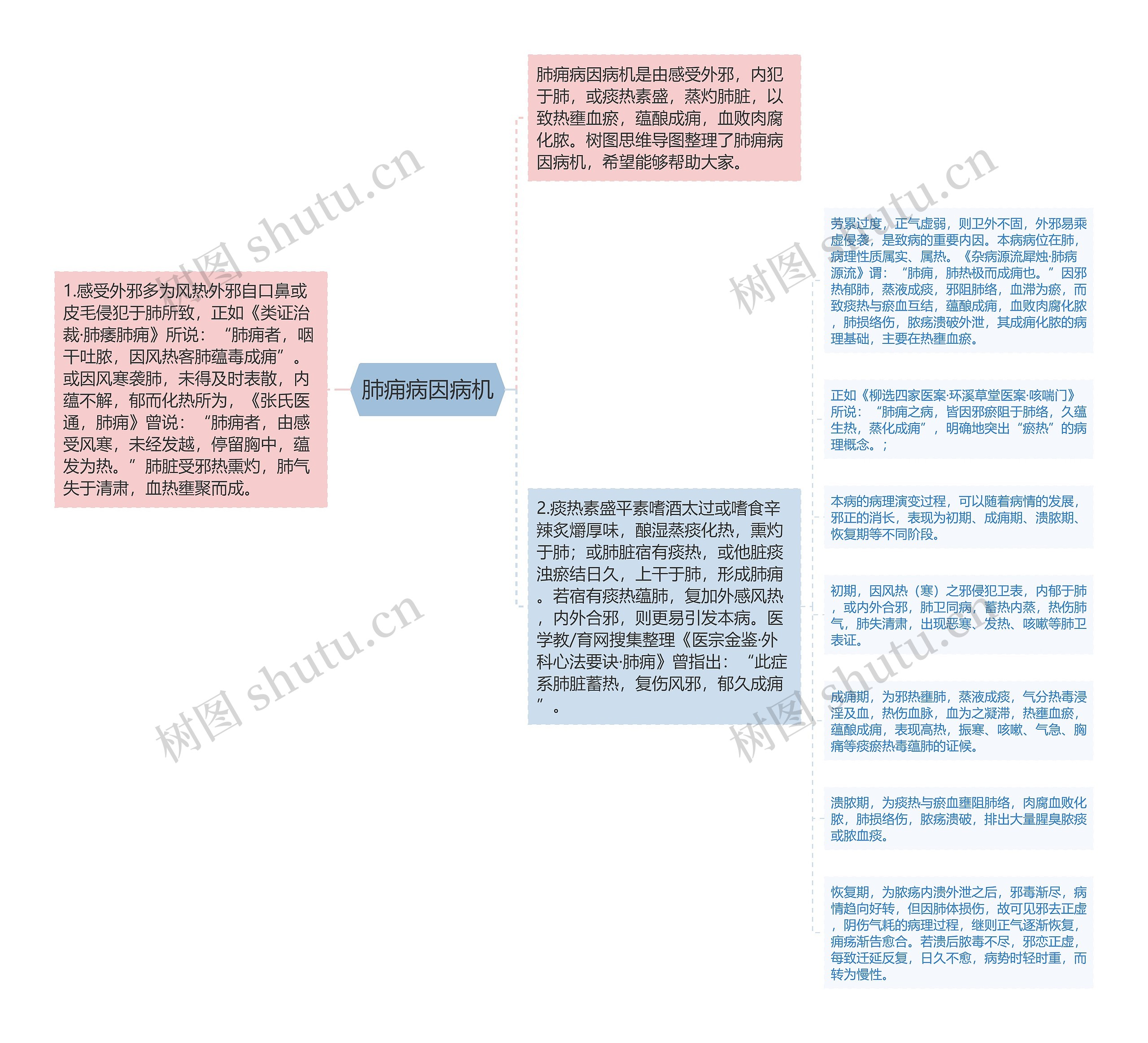 肺痈病因病机思维导图