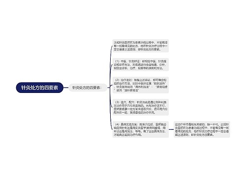 针灸处方的四要素