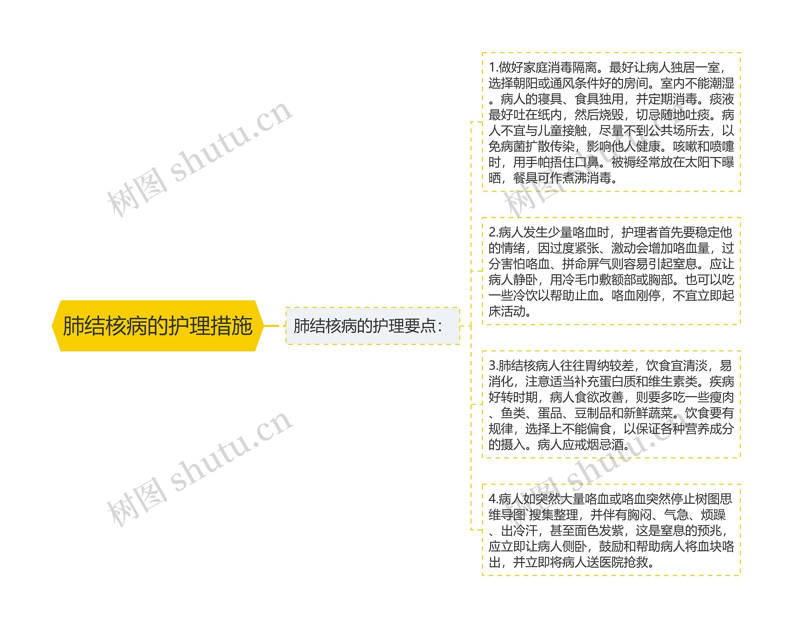 肺结核病的护理措施思维导图