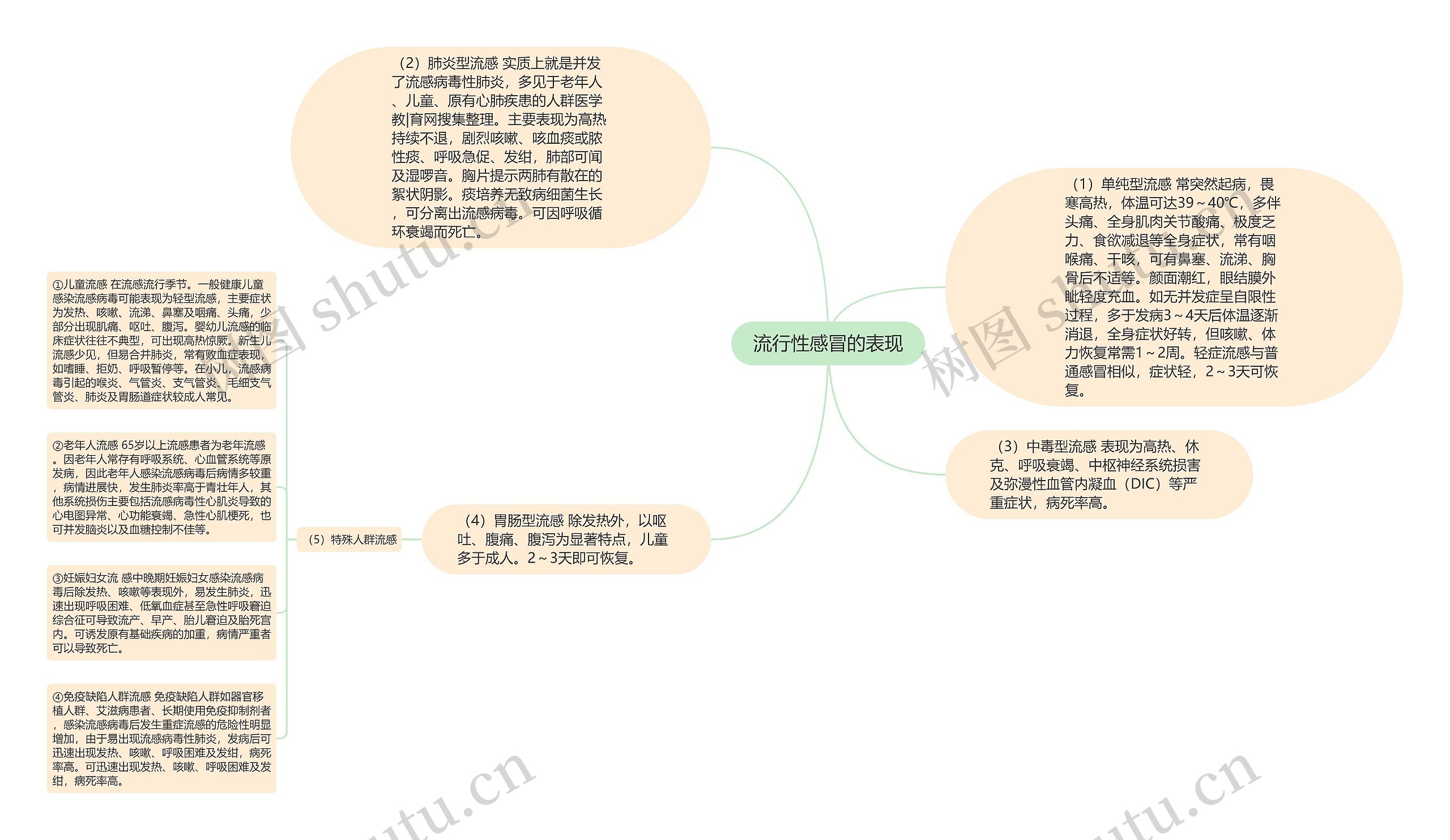 流行性感冒的表现思维导图