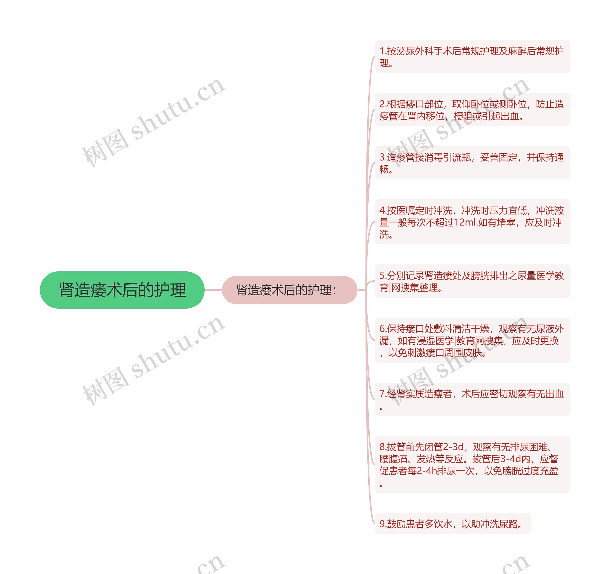 肾造瘘术后的护理思维导图