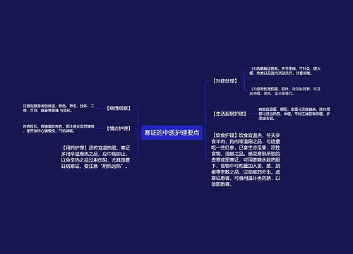 寒证的中医护理要点