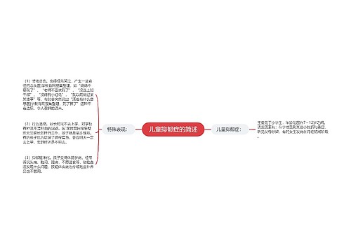 儿童抑郁症的简述