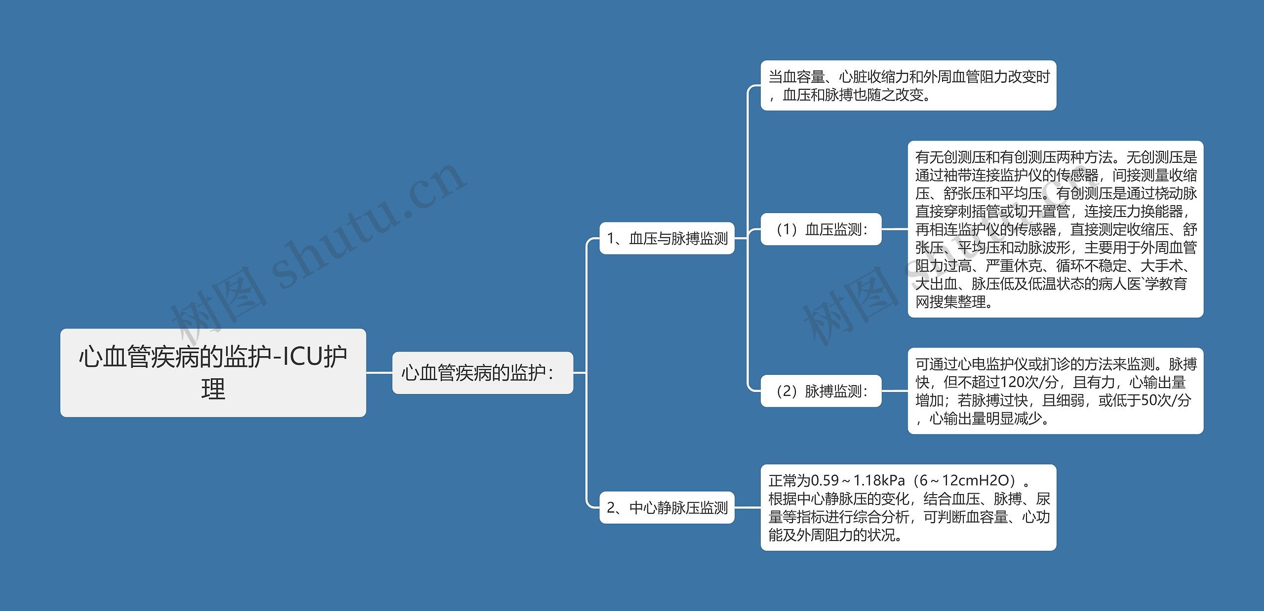 心血管疾病的监护-ICU护理思维导图