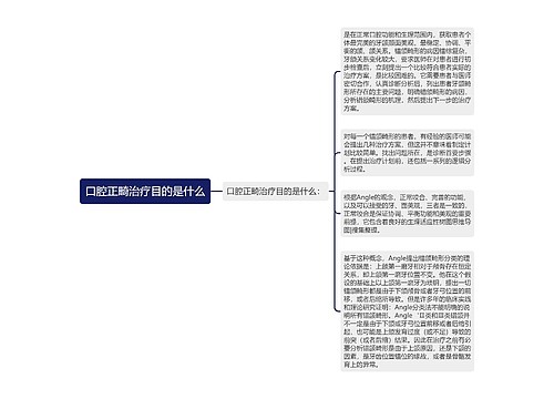 口腔正畸治疗目的是什么